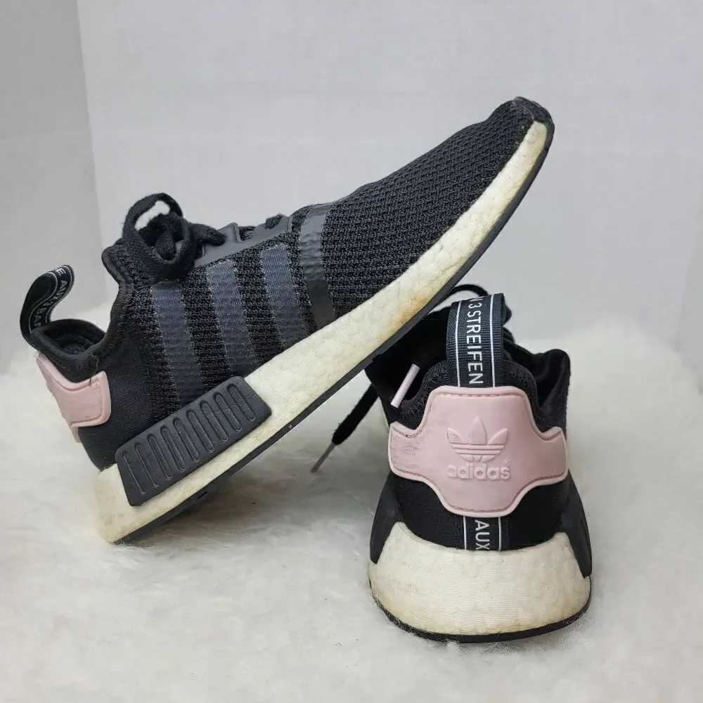 Adidas NMD R1 Black Pink B37649 Running Womens Sneaker Shoes Size 8
